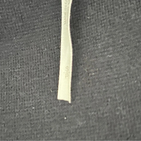 Free People Black Midi V Neck Front Slit LS Dress 44” Bust Goth Grunge Witchy - Picture 4 of 10